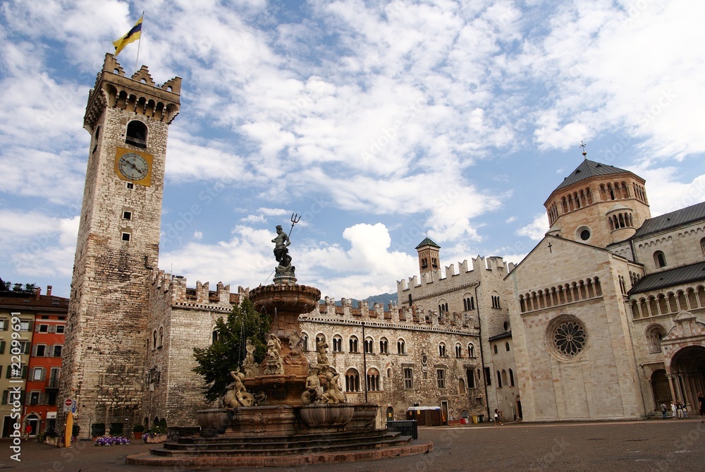 Piazza Duomo with the Torre Civica, Trento, Italy