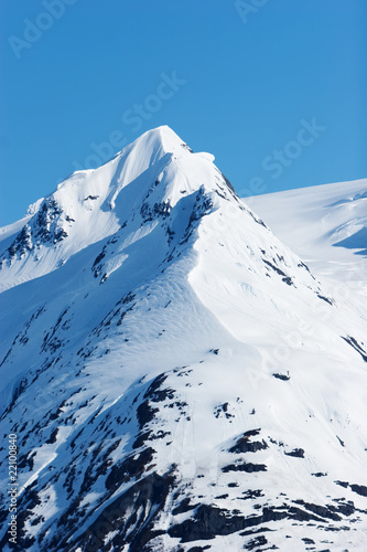 Snowy mountain peaks