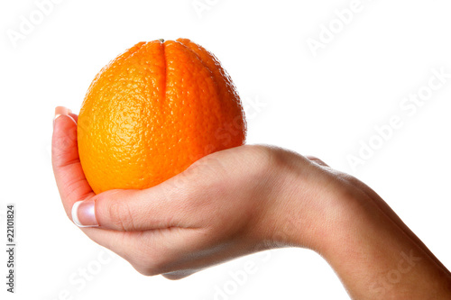 Woman Holding an Orange. Model Released