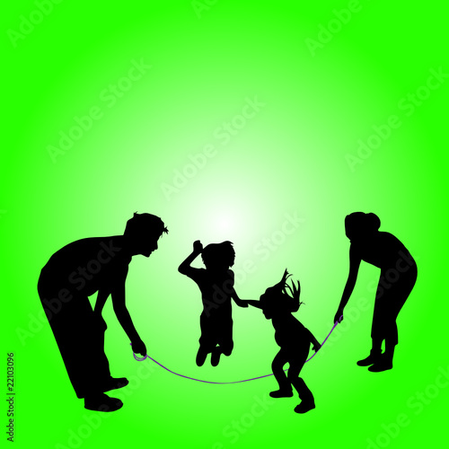 children skipping rope