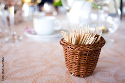 Basket With Toothpicks