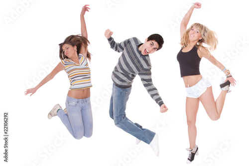 Fototapeta Naklejka Na Ścianę i Meble -  Portrait Of people jumping
