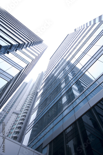 Modern skyscraper building on Hong Kong Island. photo