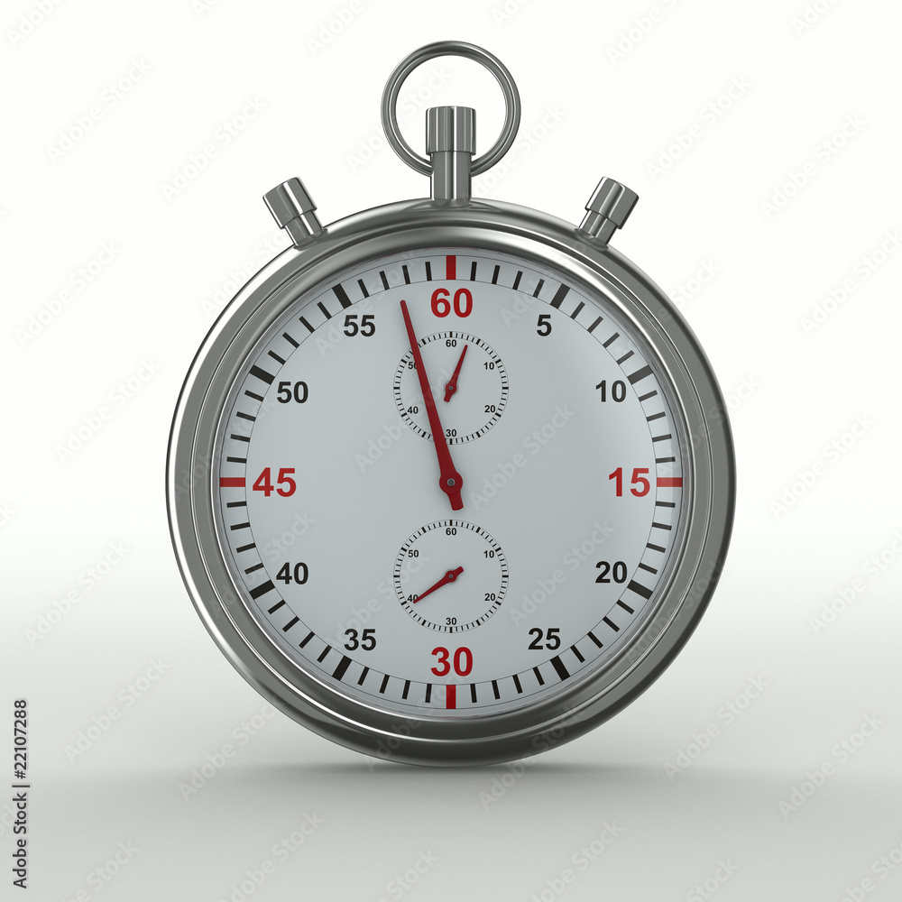 Stopwatch on white background. Isolated 3D image Stopwatch on white background. Isolated 3D image