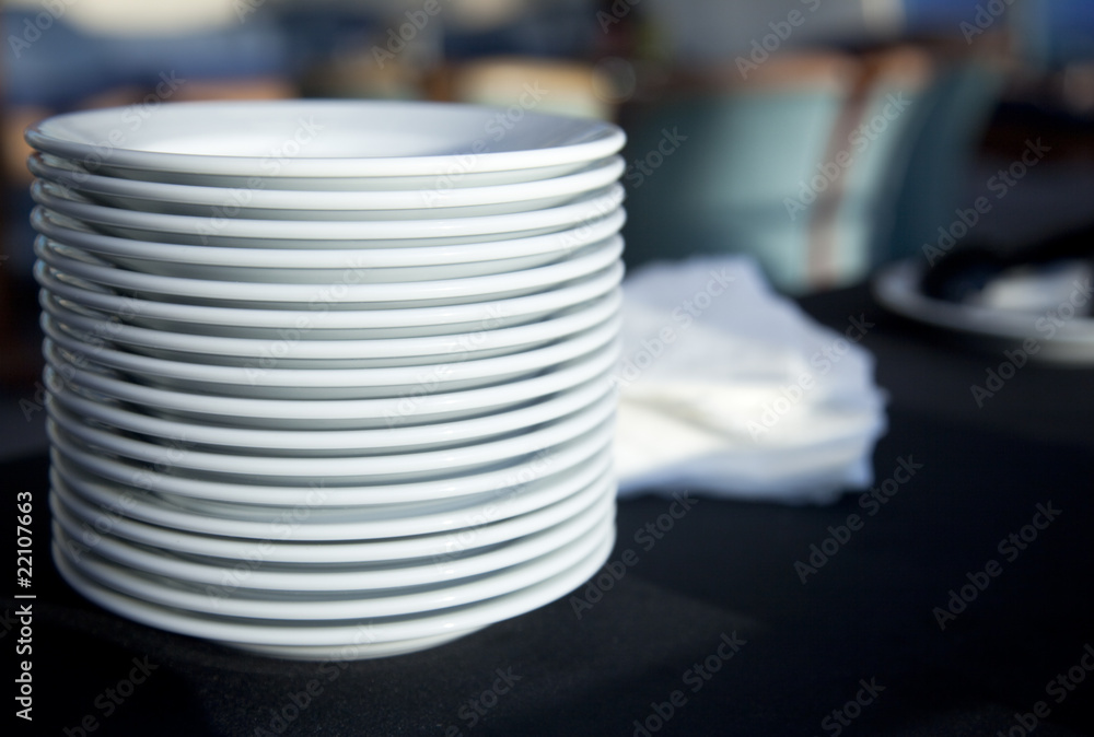 Obraz premium restaurant service / Plates Stacked