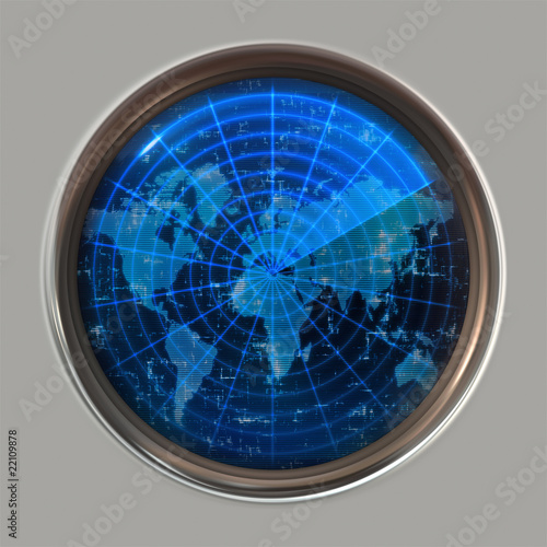 world map radar or sonar