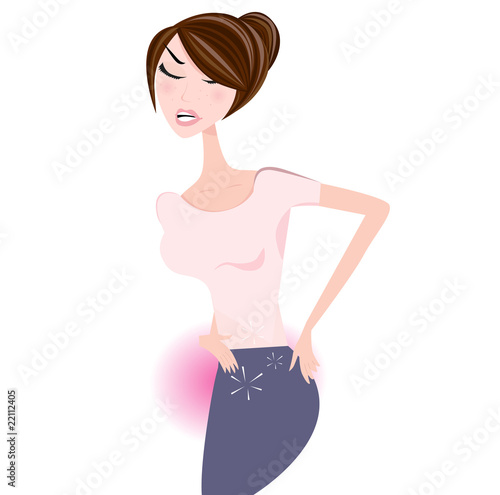 Business woman with menstruation pains