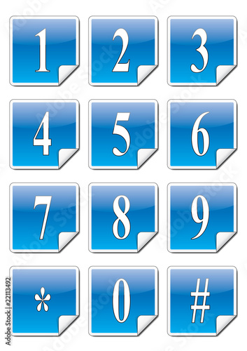 Coleccion de pegatinas con numeros