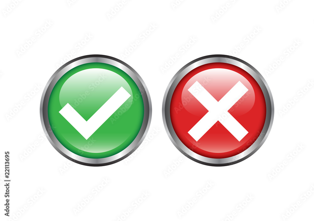 Tick & Cross Buttons Tick & Cross Buttons