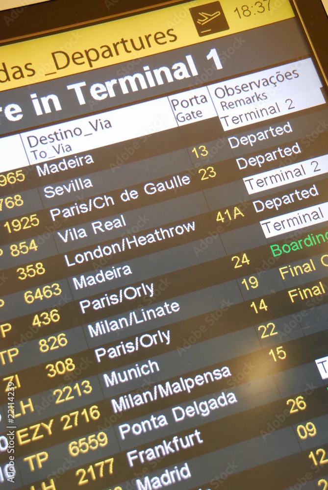 Fototapeta premium Flight schedule