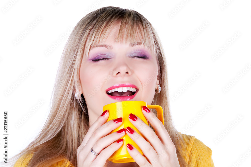 young beautiful blonde girl on white background young beautiful blonde girl on white background