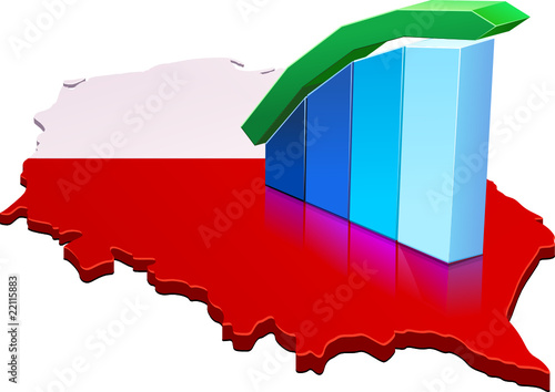 Statistiques de la Pologne en hausse (détouré)