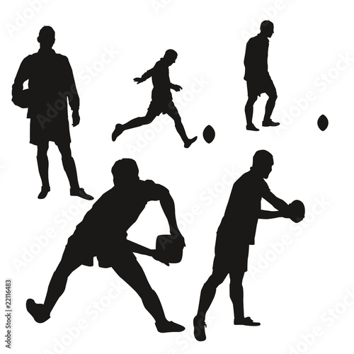 Silhouettes de rubgy man