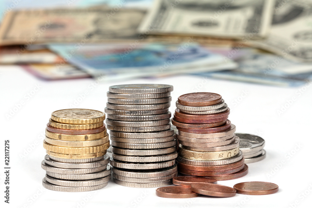 Stacks of coins. Business growth and wealth Stacks of coins. Business growth and wealth