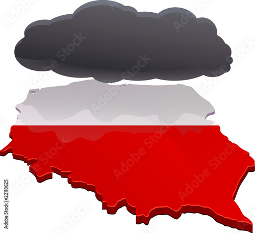 La Pologne sous un nuage noir (détouré)