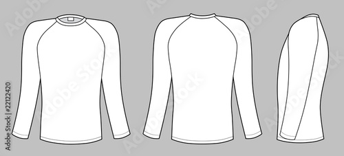 Raglan sleeve t-shirt isolated on grey background