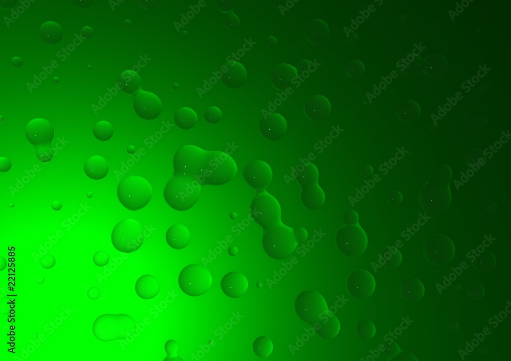 Abstract green  bubbles background
