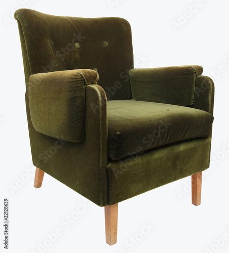 old fashioned armchair isolated on white with clipping path