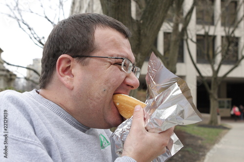 Eating fast food in New York