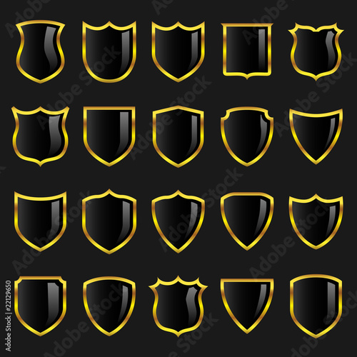 Badges - Set 3 - Black with Gold Borders