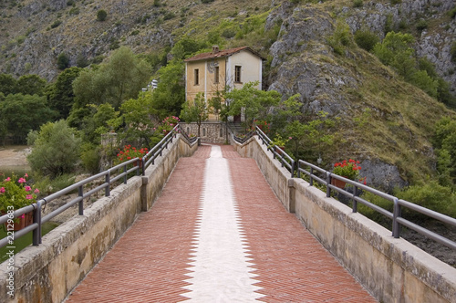 bridge and house on the italian appennine mountains