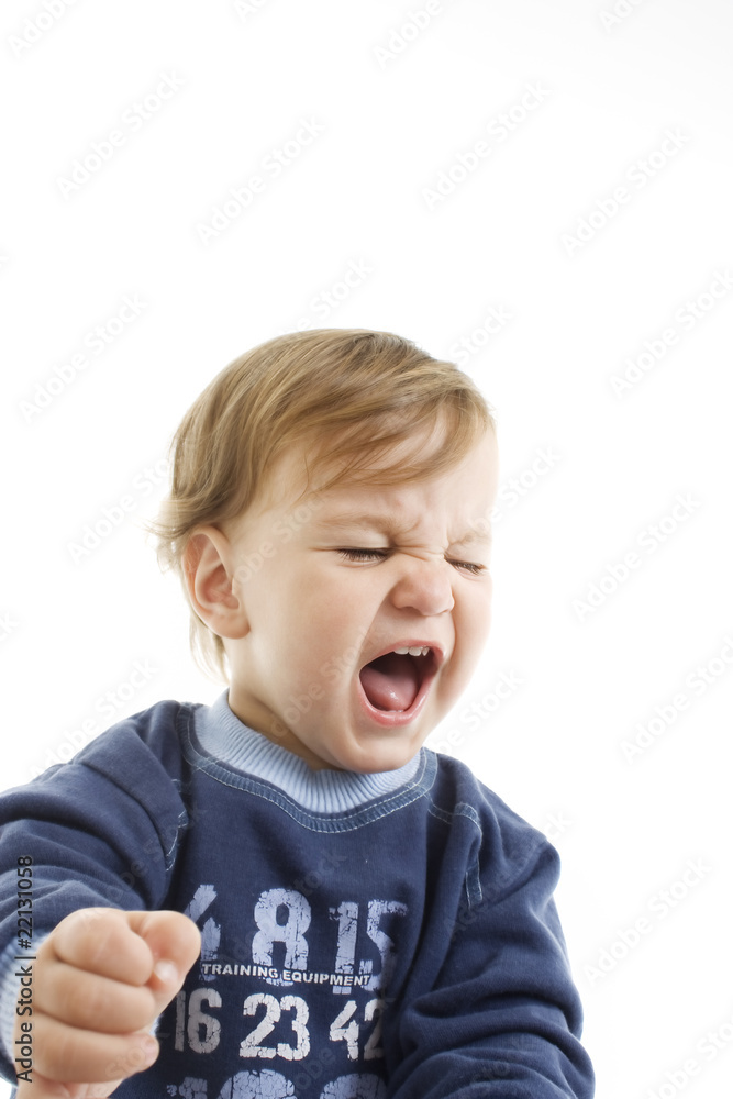 Portrait of angry baby boy closeup Portrait of angry baby boy closeup