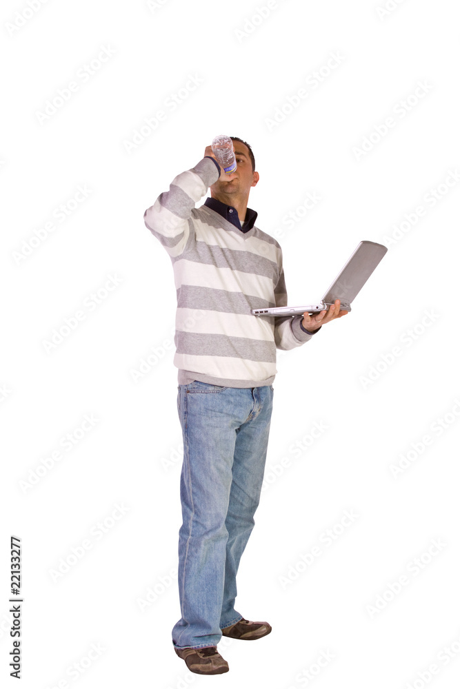 Businessman Posing with his Laptop Businessman Posing with his Laptop