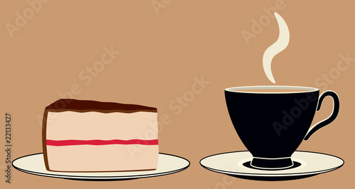 Cup of Coffee and Slice of Cake