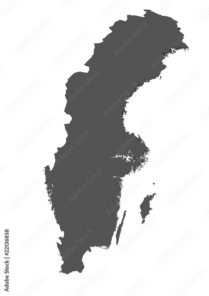 Karte von Schweden - freigestellt