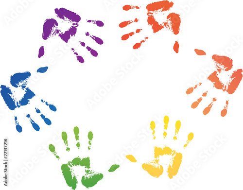 Colored hands print
