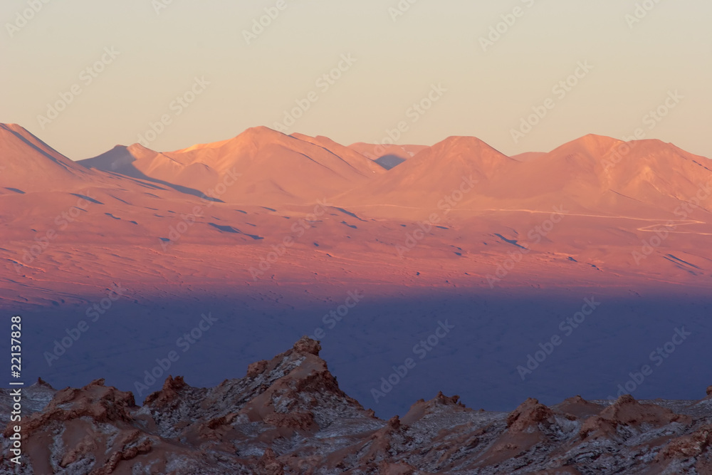 Sunset colors in Atacama Desert, Chile