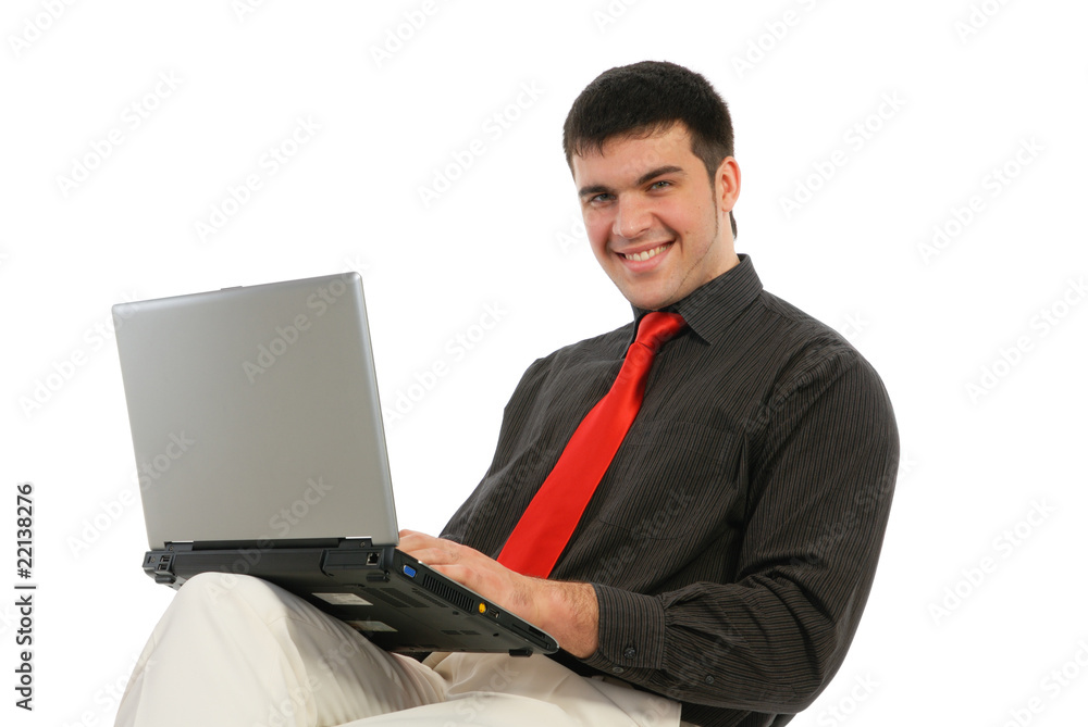 handsome young man posing in studio