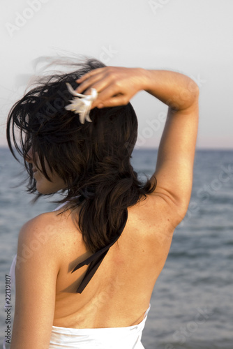 woman enjoys the sea