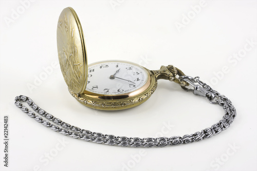 vintage pocket watch isolated on white