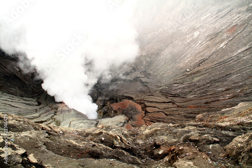 View into the Mount Bromo crater