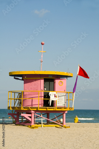 iconic lifeguard beach hut south beach miami florida © robert lerich