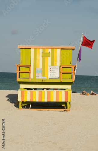 iconic lifeguard beach hut south beach miami florida