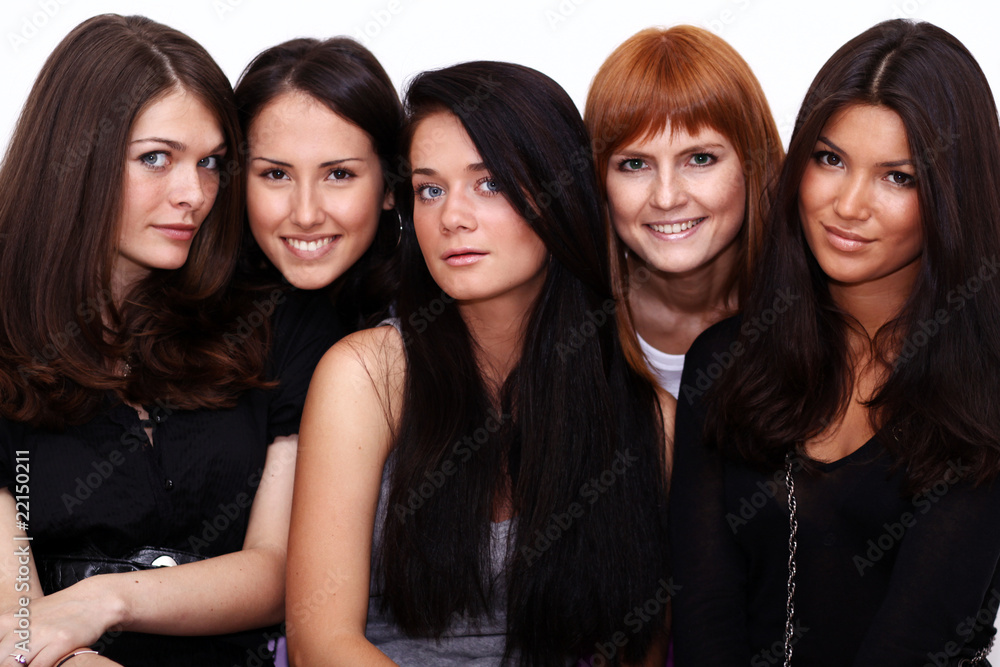 Obraz premium five close-up portrait beautiful women