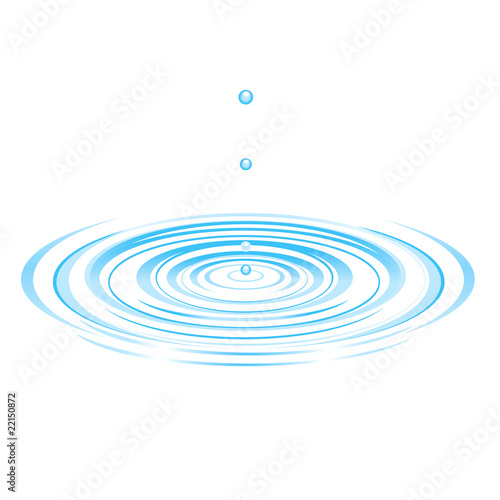 Circles on the water and drops