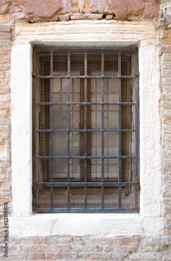 Venice Window with metal bars