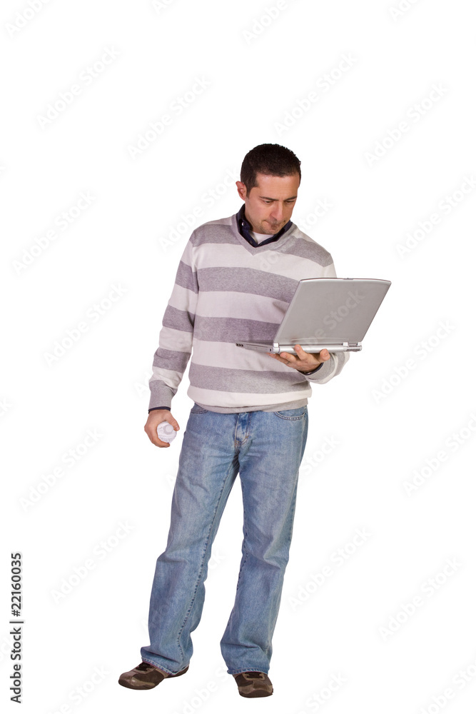 Businessman Posing with his Laptop