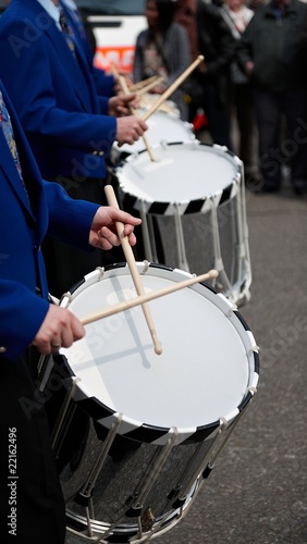 Drumers in Zurich at Sechseläute kids parade