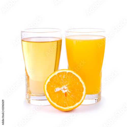 Glass of apple and orange juice