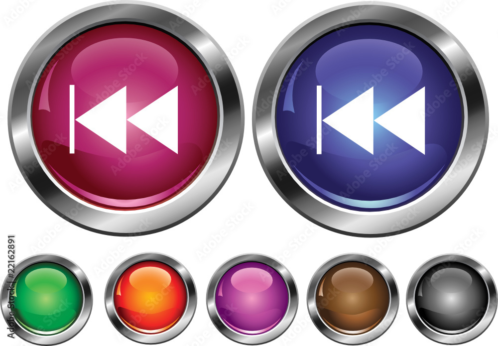 Vector collection icons with rewind sign Vector collection icons with rewind sign