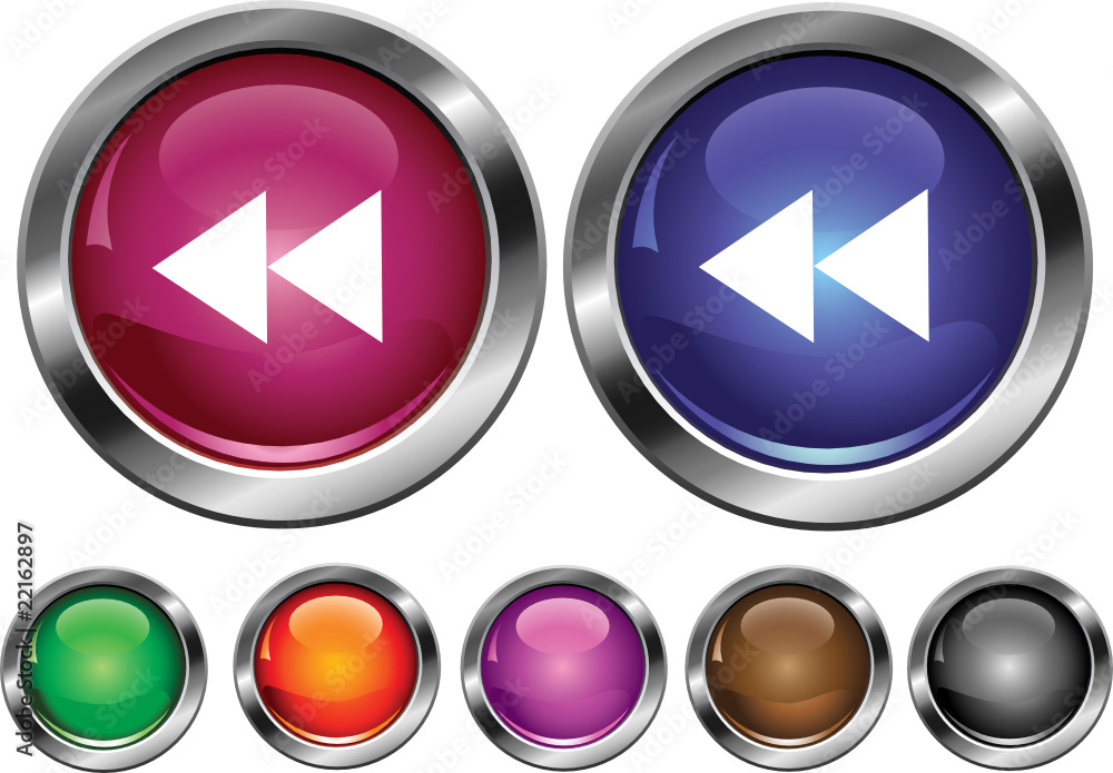 Vector collection icons with rewind sign Vector collection icons with rewind sign