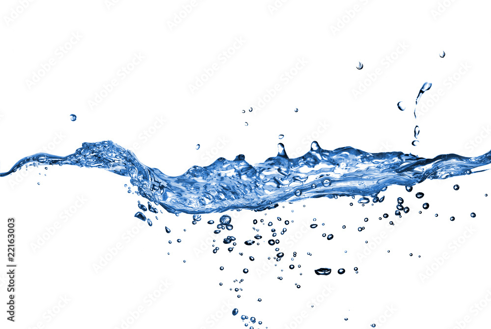 water splash with bubbles isolated on white water splash with bubbles isolated on white