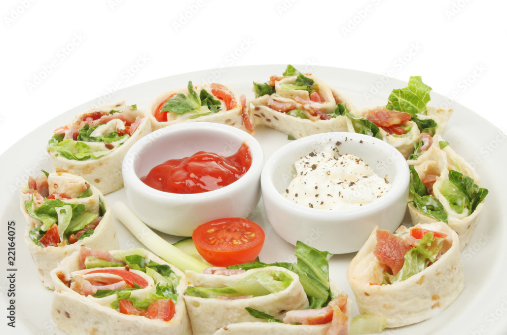 Bacon tomato and lettuce wraps Bacon tomato and lettuce wraps