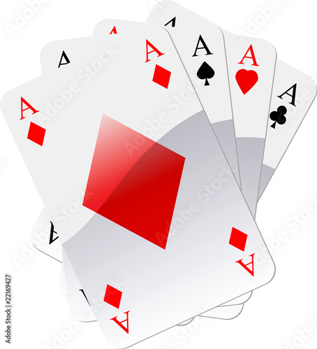 Playing cards. Four aces poker.