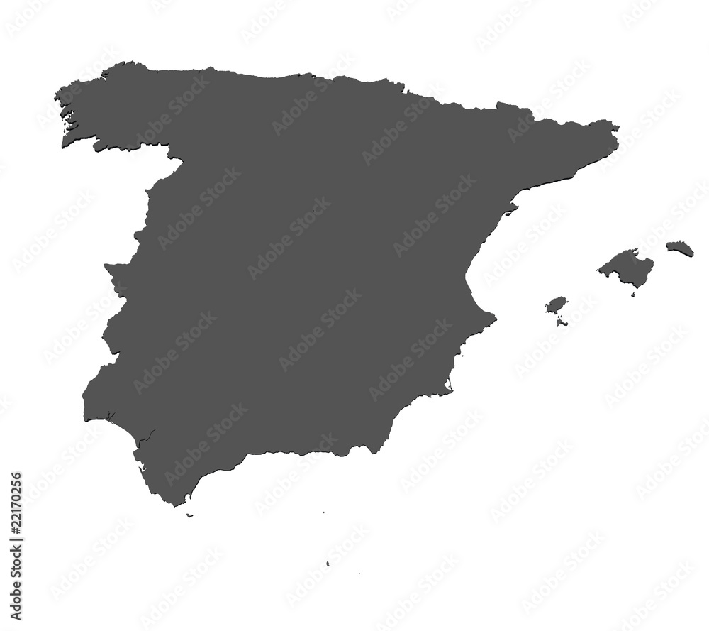 Obraz premium Karte von Spanien - freigestellt