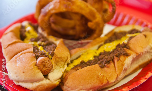 Order of Chili Dogs and Onion Rings